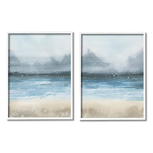Stupell Industries Stormy Coastal Ocean Waves 2pc Set Framed Wall Art, Design by Grace Popp