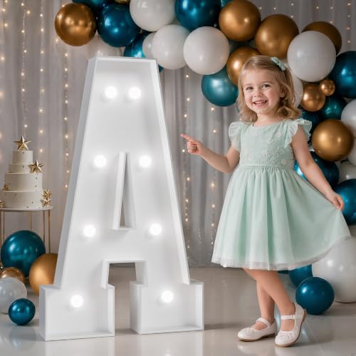 Image of 3FT Marquee Letters A, Large Light Up Letters for Birthday Decor