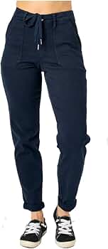 ルーシー Judy Blue High Waist Garment Dyed Cuffed Jogger Jeans, 88813