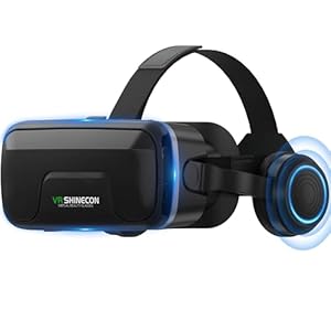 XWP VR Brille Headset mit Kopfhörern, 3D Virtual-Reality-Brille für Handyspiele, Filme & Spielzeug, kompatibel mit iPhone & Android 4,7–7,2", Geburtstags Kinder und Familie