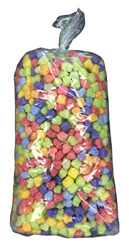 Funpak Plant Based Biodegradable Packing Peanuts 1.5 Cu Ft Bag Compostable (Rainbow Hearts) #TOP1