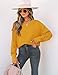 ZESICA Women's 2026 Spring Long Sleeve Crew Neck Solid Color Cable Knit Chunky Casual Oversized Pullover Sweater Tops Mustard Medium