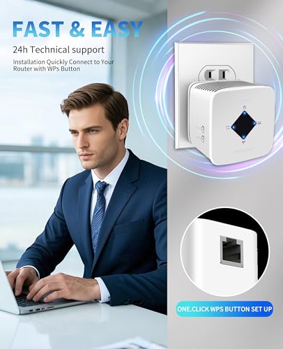 2025 Fastest WiFi Extender/Repeater,Covers Up to 9860 Sq.ft and 60 Devices, Internet Booster - with Ethernet Port, Quick Setup, Home Wireless Signal Booster - Image 7
