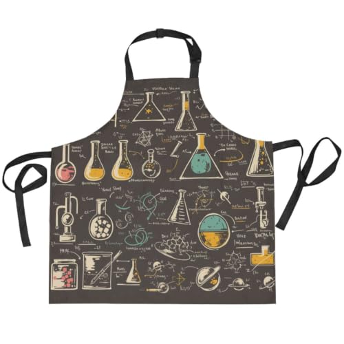 Tablier chimie science vintage réglable pour cuisine et peinture