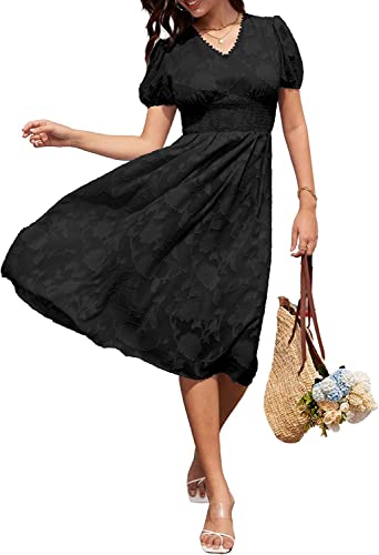 Damen 50S Retro Elegant Lässige Sommer A-Linie Print Kleider für...