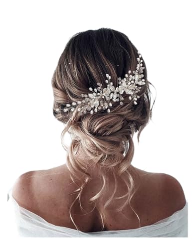 Unicra vigne cheveux mariage fleur accessoire cheveux femme pour femmes et filles (argent)
