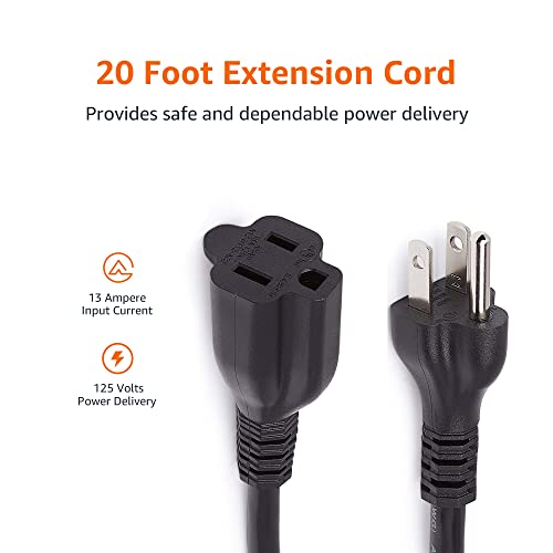 Amazon Basics 20-Foot Extension Cord - 13 Amps, 125V, Black #TOP1