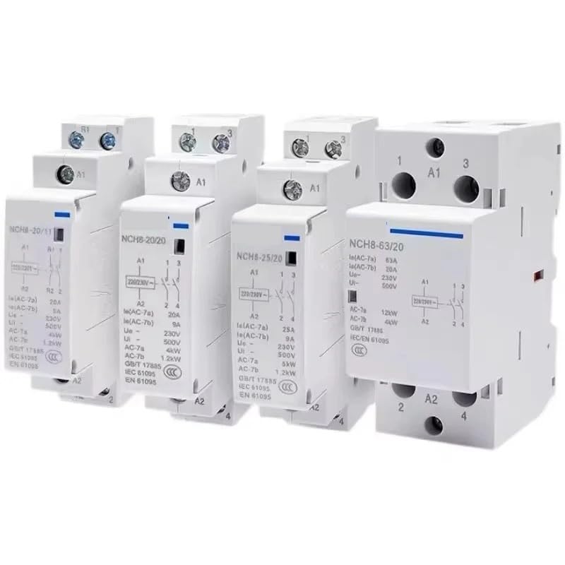 Contacteur miniature AC NCH8 20A format compact 2NC pour boîtier électrique