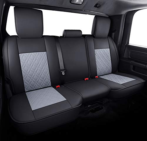 Image of Aierxuan Car Seat Covers for Dodge Ram with Waterproof Leather (Black-Gray)
