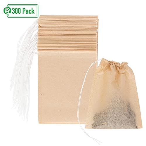 Party Bargains Tea Filter Bags with Drawstrings, Unbleached Paper Filters, Empty Tea Bags, Steep Loose Leaf Tea, Ground Coffee, Wholeleaf, Disposable Tea Infusers, Bulk, 300 Count - Thumbnail 7