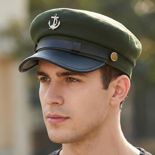 Image of Newsboy Cap for Women Beret Hat Vintage Military Sailor Captain Caps | Painter Ivy Peaked Flat Cap