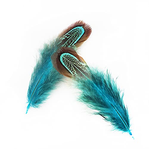 100 Pcs Natural Pheasant Plumage Feathers 2-3 Inches Plumage Feathers For Sewing Crafts Clothing Decorating Accessories -Blue #TOP2