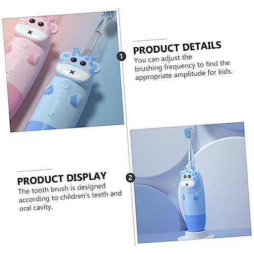 1 Satz Elektrische Zahnbürste für Teilig Intelligente Schallzahnbürste im Cartoon Design USB Betrieb Ergonomisch für Zahnpflege und Tägliche Anwendung – Bild 3
