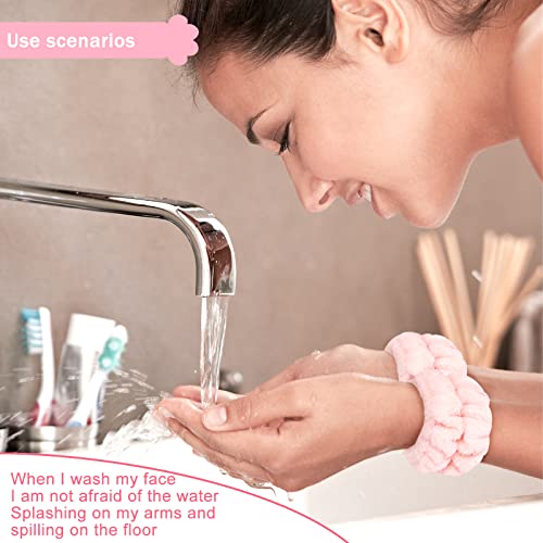Image of Wrist Bands for Washing Face, Arm Face Wash Wristbands, Wrist Towels Cuffs for Washing Face, Wrist Water Catcher, Microfiber Spa Skincare Sweat Wristbands for Women