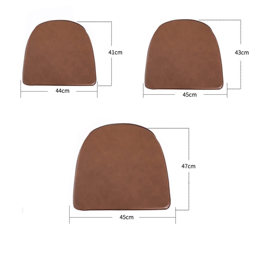 Cojines impermeables para sillas de comedor de piel sintética en forma de U, antideslizantes, con respaldo de goma, para sillas de comedor, color gris, 45 x 47 cm, cómodos y duraderos