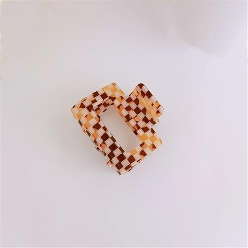 Miniatura 4 de Pinzas para el cabello a cuadros para mujeres y niñas, pinzas de pelo de moda para peinar pinzas de garra, cabello grueso, forma rectangular retro