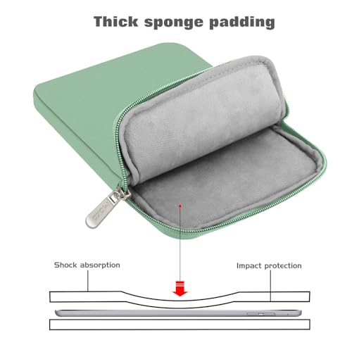 Image of MoKo 7-8 Inch Tablet Sleeve Bag, Polyester Pouch Cover Case Fits iPad mini (A17 Pro) 8.3 inch 2024, iPad mini 6 /5 /4 /3 /2 /1, Samsung Galaxy Tab S2 8.0, Tab A 8.0, ZenPad Z8s 7.9, Dark Green