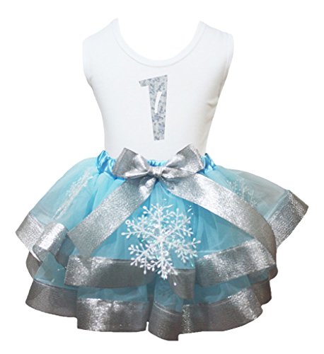 Jupe pétale argent et t-shirt flocon de neige pour cadeau de naissance