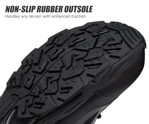 LARNMERN Steel Toe Work Boots for Men, Slip On Safety Non Slip Shoes Side Zipper Hiking Outdoor Military Tactical3