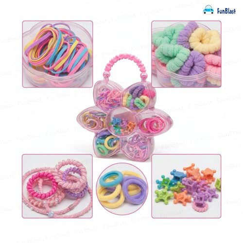 Image of FunBlast Hair Accessories Combo for Girls - Colorful Hair Bands, Hairpins, Ponytail Holders, Headbands for Girls, Toddlers, Multipurpose Kids Hair Accessories Set, Birthday Gift for Girl's (Multicolor)