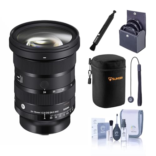 Sigma 24-70mm f/2.8 DG DN II Art Lens for L Mount, Bundle with 82mm Filter Kit, Soft Lens Case, LensPen Cleaner, Lens Cap Tether and Cleaning Kit, Sigma 4 Year Limited Warranty