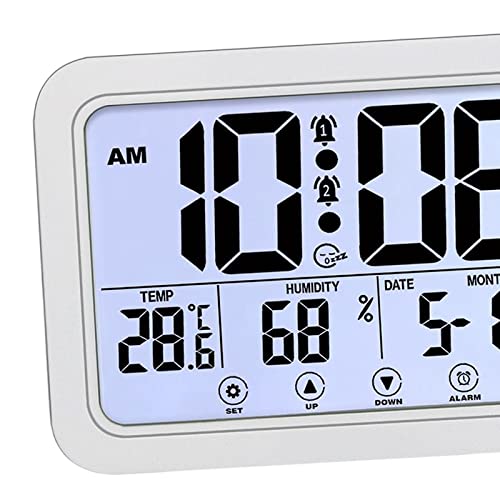 Electronic Wall Clock Battery Operated Alarm Clock for Classroom Home Office White