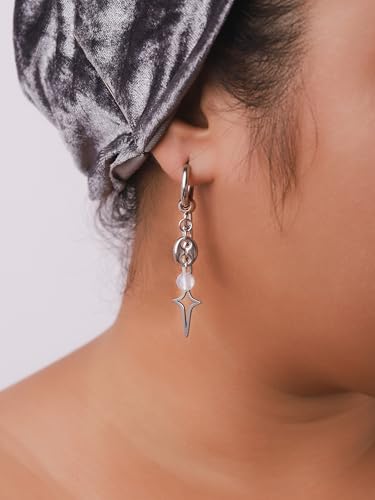 Sacina Teardrop Spike Star Hoop Earrings, Gothic Grunge Emo Punk Y2k Earrings, Goth Jewelry, Christmas Jewelry Gift for Women3