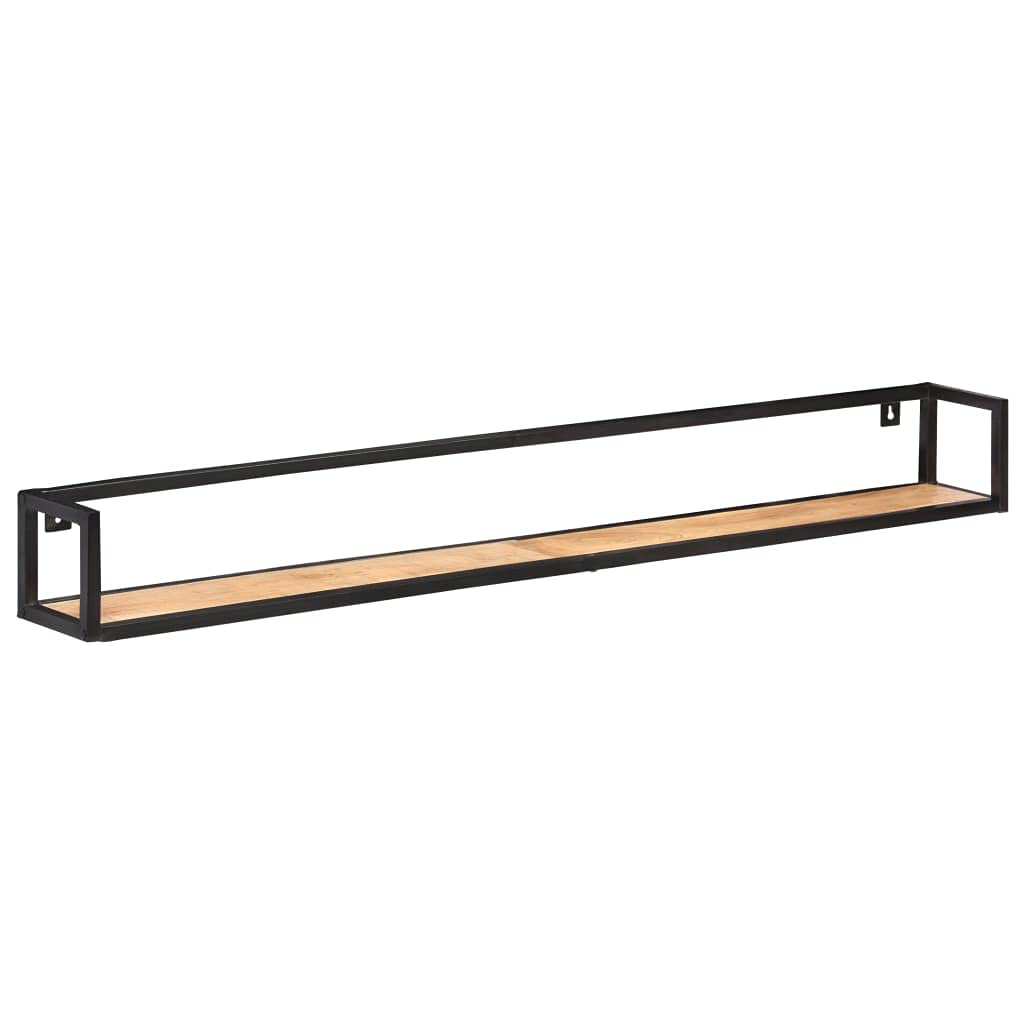 Étagère murale flottante étroite en bois d'acacia rustique lot de 2