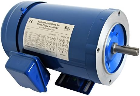 Hallmark Industries MA0505E AC Motor, 1/2 hp, 1725 RPM, 3PH/60 Hz, 208-230/460 VAC, 56C/TEFC with Foot SF 1.15 Class F Insulation, Inverter Duty (Pack of 1)