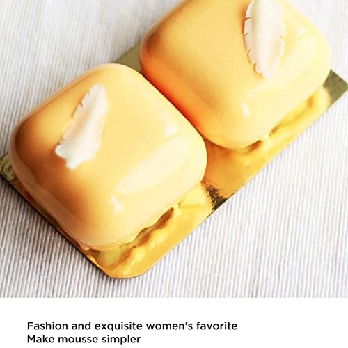 Image of FirstTry Mousse Cake Mold I 3D Fondant Silicone Baking Candy Mould I for Handmade DIY Soap Cakes French Dessert, Pastry, Chocolate, Cupcake, Ice Cream, Decoration Tools - 8 Cavity (Square Pillow)