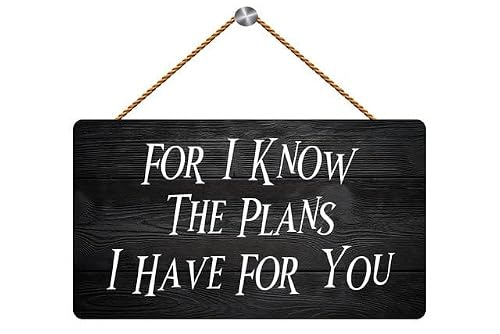 Funny Wood Sign for I Know The Plans I Have for You - Rustic Home Garden Christian Inspirational Decor 12X6 Inch
