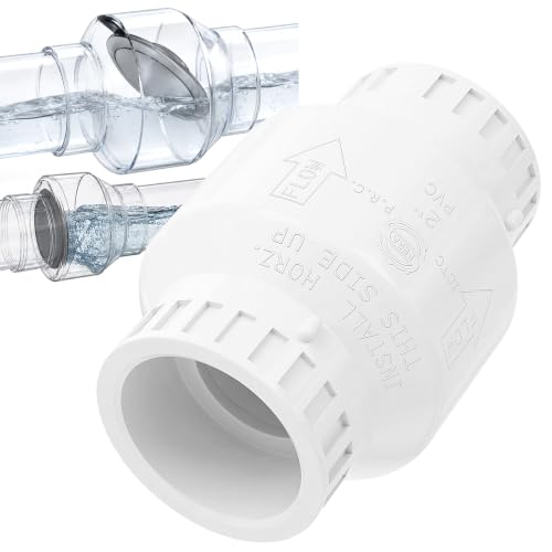 Pbugac 2 Inch PVC Check Valve Socket x Socket