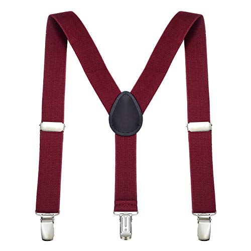 DonDon Set bretelle bambino e papillon rosso scuro...