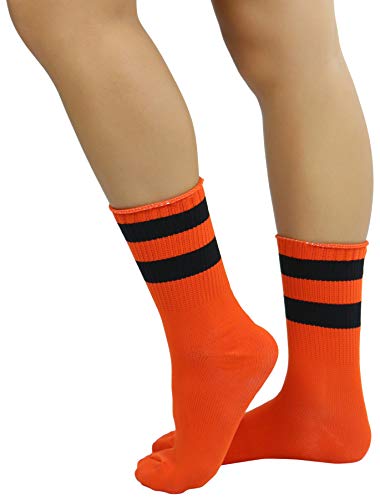 Image of ToBeInStyle Women's Acrylic Ankle Hi With Double Stripe Top Crew Fun Athletic Socks