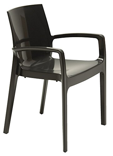 grandsoleil auf Creme higlopp stapelbar Sessel, Polycarbonat, glänzend anthrazit, 51 x 58 x 82 cm Cover