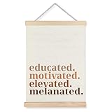 WUCHJ Black Girl Magic Wall Art Poster, Educated Motivated Elevated Melanated Canvas Prints Artwork for Home Bedroom Living Room Decor, 12x16 Inch