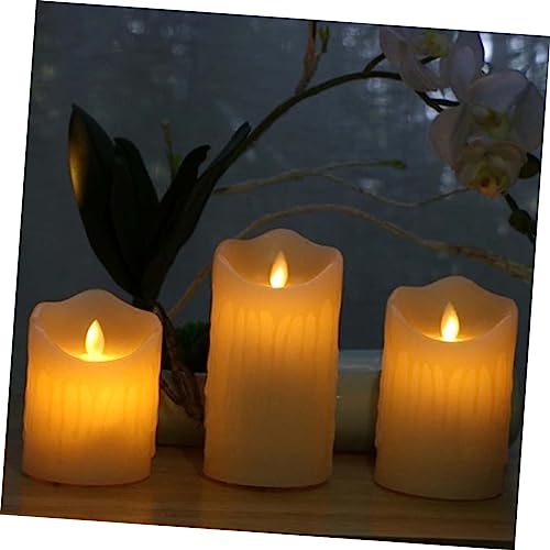 Velas LED con efecto llama titilante juego de 3 lámparas a pilas 3