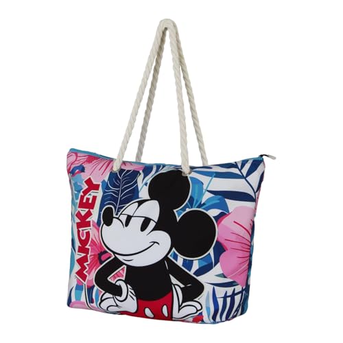 Disney Micky Maus Blossom-Soleil Strandtasche, Mehrfarbig, 52 x 37 cm