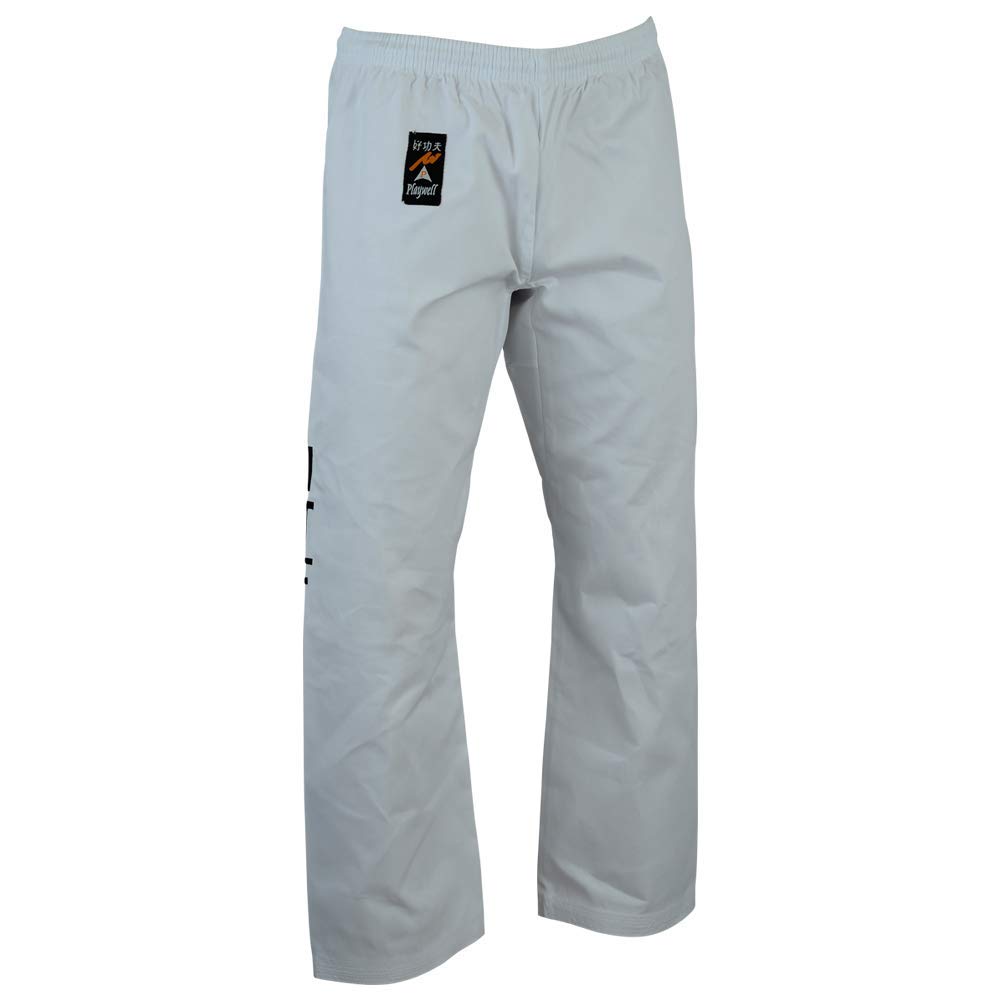 Playwell ITF White Taekwondo Training Pants Trousers - NEW (3/160cm)