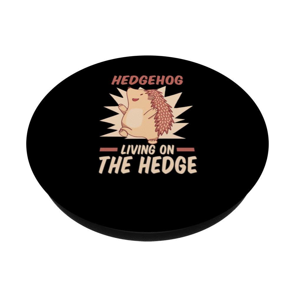 Hedgehog Pet Cute Hedgehog Animal Lover PopSockets Swappable PopGrip, Black - Image 2