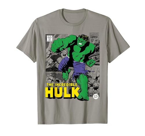 Marvel Hulk The Incredible Hulk T-Shirt, Men, Slate Grey, Large