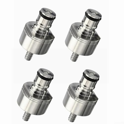 EpheyFIF Tappo per carbonatazione in acciaio inossidabile, tappo di carbonatazione per riempimento di bottiglie a pressione, tappo con chiusura a sfera, per birra e succo di frutta (4 pezzi)