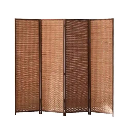 Outdoor Privacy Screen Divider, Water Repellent Rattan Folding Panel - Patio Balcony Partition for Garden, Terrace, Home Office Separation,A,170x200cm