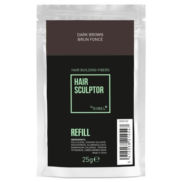 Sibel Hair Sculptor Hair Building Fibers Dark Brown Refill 25gr - ricarica fibre infoltenti