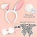 White Rabbit Costume Set - Bunny Ears, Tail, Nose, Bow Tie, Gloves & Pocket Watch for Women & Men Halloween Cosplay