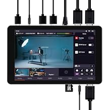SPROLINK NeoLIVE MD8 Portable Live Streaming Switcher, 8Inch Touchscreen, MultiCam Studio, Builtin TikTok/YouTube/Instagram Apps, Wireless Mobile Input, RTMP/WiFi Streaming, 8000mAh Battery