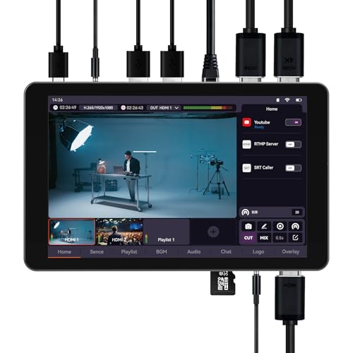 Image of Video Switcher Portable Multi-Cam Live Streaming Studio Built-in 8-Inch Touchscreen Support Live Streaming on App Directly Equipment NeoLIVE MD8