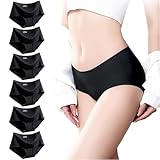 [MarsMars] シームレス ショーツ 6枚セット レディース 響かない 吸湿速乾 さらっと快適 締め付けない 通気性 吸汗速乾 蒸れない (JP, アルファベット, L, ブラック)