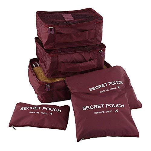 Gitesh 6 Set Travel Packing Pouches, Luggage Compression Pouches, Multi-Functional Storage Bag, Travel Luggage Organizer, Suitcase Compression Pouches (40 * 30 * 12Cm) (Multi-Color)