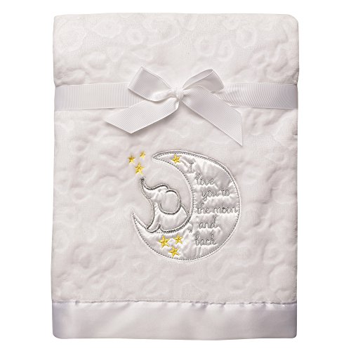 Baby Starters Sculpted Micro Velour Blanket with Satin Applique, I Love You to The Moon and Back